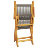 Folding Chairs 2 pcs Grey Solid Wood Acacia and Polypropylene