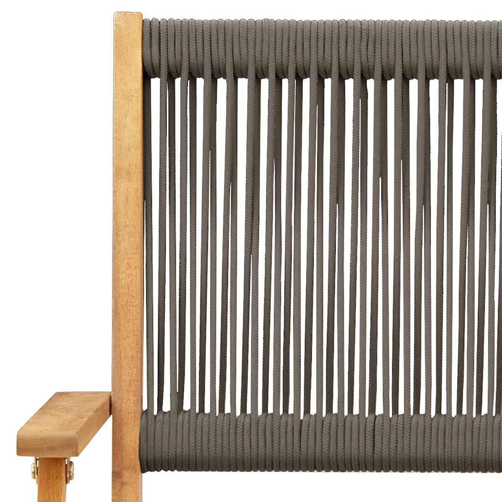 Folding Chairs 2 pcs Grey Solid Wood Acacia and Polypropylene