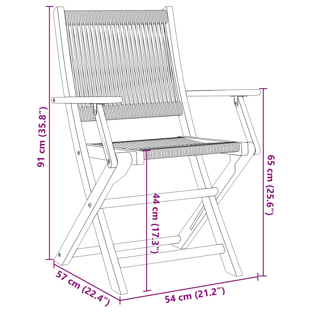 Folding Chairs 2 pcs Grey Solid Wood Acacia and Polypropylene