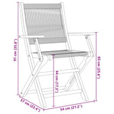 Folding Chairs 2 pcs Grey Solid Wood Acacia and Polypropylene