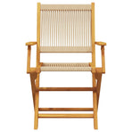 Folding Chairs 2 pcs Beige Solid Wood Acacia and Polypropylene