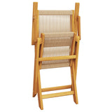 Garden Chairs 2 pcs Beige Solid Wood Acacia and Polypropylene - Low Angle
