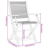 Folding Chairs 2 pcs Beige Solid Wood Acacia and Polypropylene