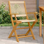 Folding Chairs 2 pcs Beige Solid Wood Acacia and Polypropylene