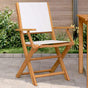 Folding Chairs 2 pcs Cream White Solid Wood Acacia and Fabric