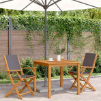 Folding Chairs 2 pcs Anthracite Solid Wood Acacia and Fabric