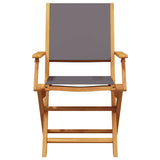 Garden Chairs 2 pcs Anthracite Solid Wood Acacia and Fabric - 45-Degree Angle