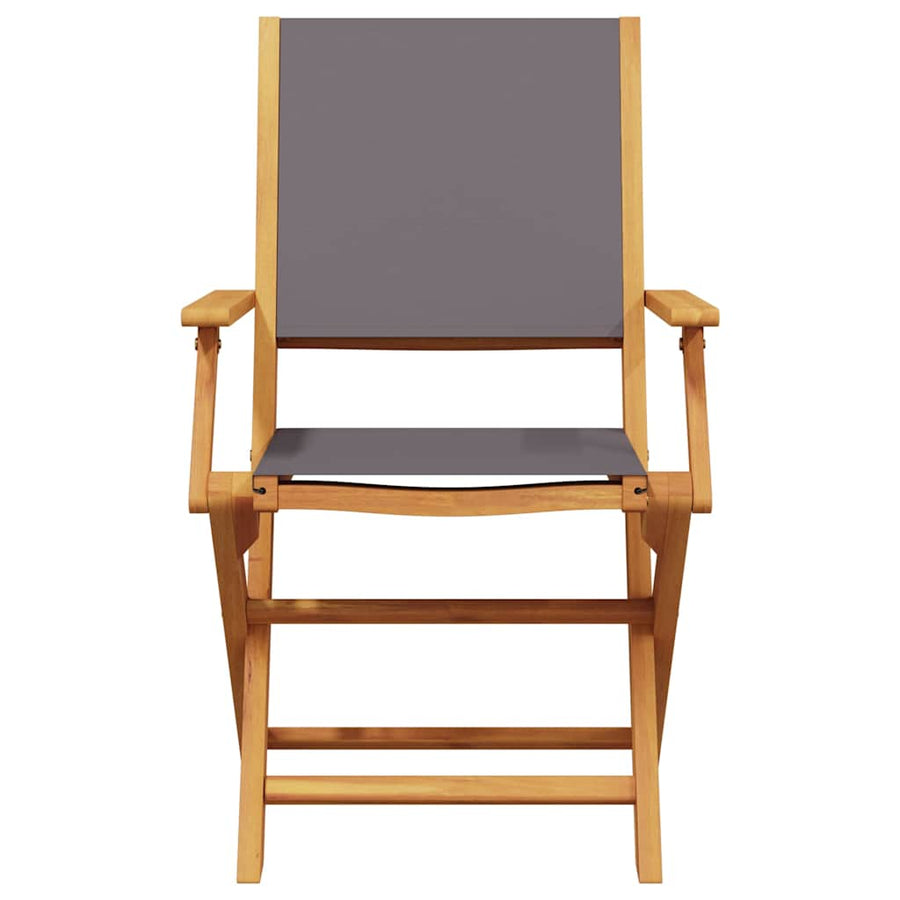 Folding Chairs 2 pcs Anthracite Solid Wood Acacia and Fabric
