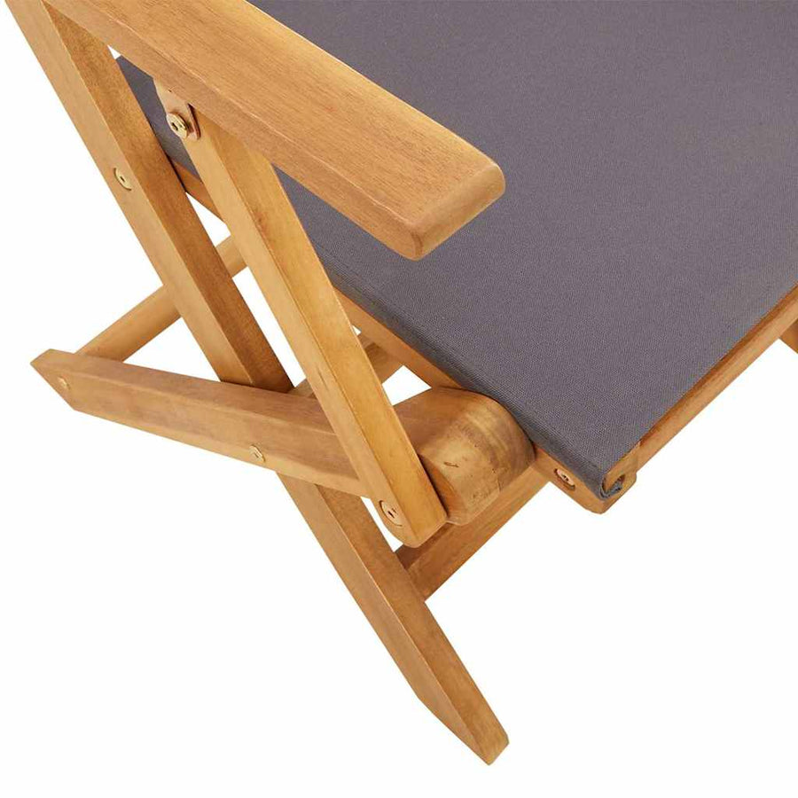 Folding Chairs 2 pcs Anthracite Solid Wood Acacia and Fabric