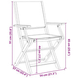 Garden Chairs 2 pcs Anthracite Solid Wood Acacia and Fabric - Extra Image