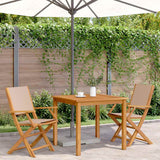 Folding Chairs 2 pcs Taupe Solid Wood Acacia and Fabric