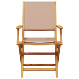 Folding Chairs 2 pcs Taupe Solid Wood Acacia and Fabric