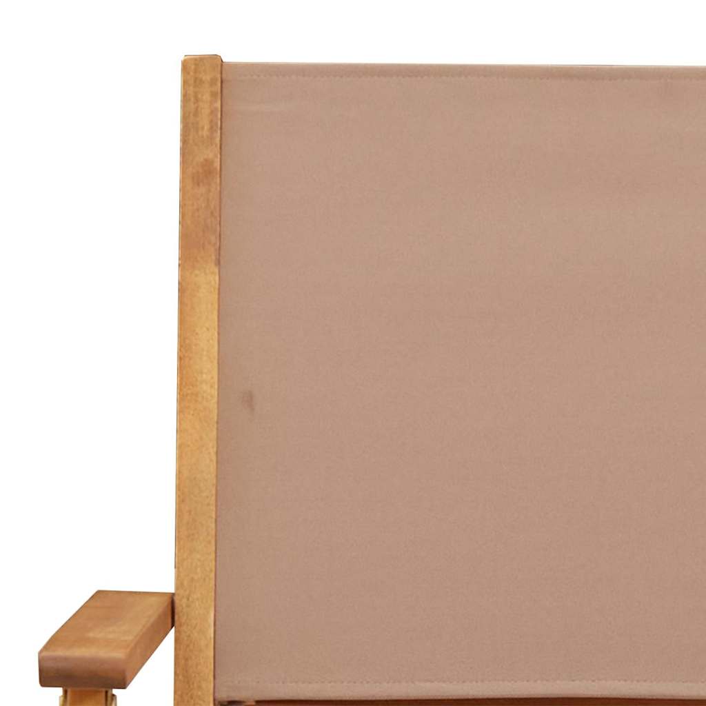 Folding Chairs 2 pcs Taupe Solid Wood Acacia and Fabric