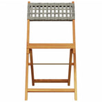 Folding Chairs 2 pcs Grey Solid Wood Acacia and Poly Rattan