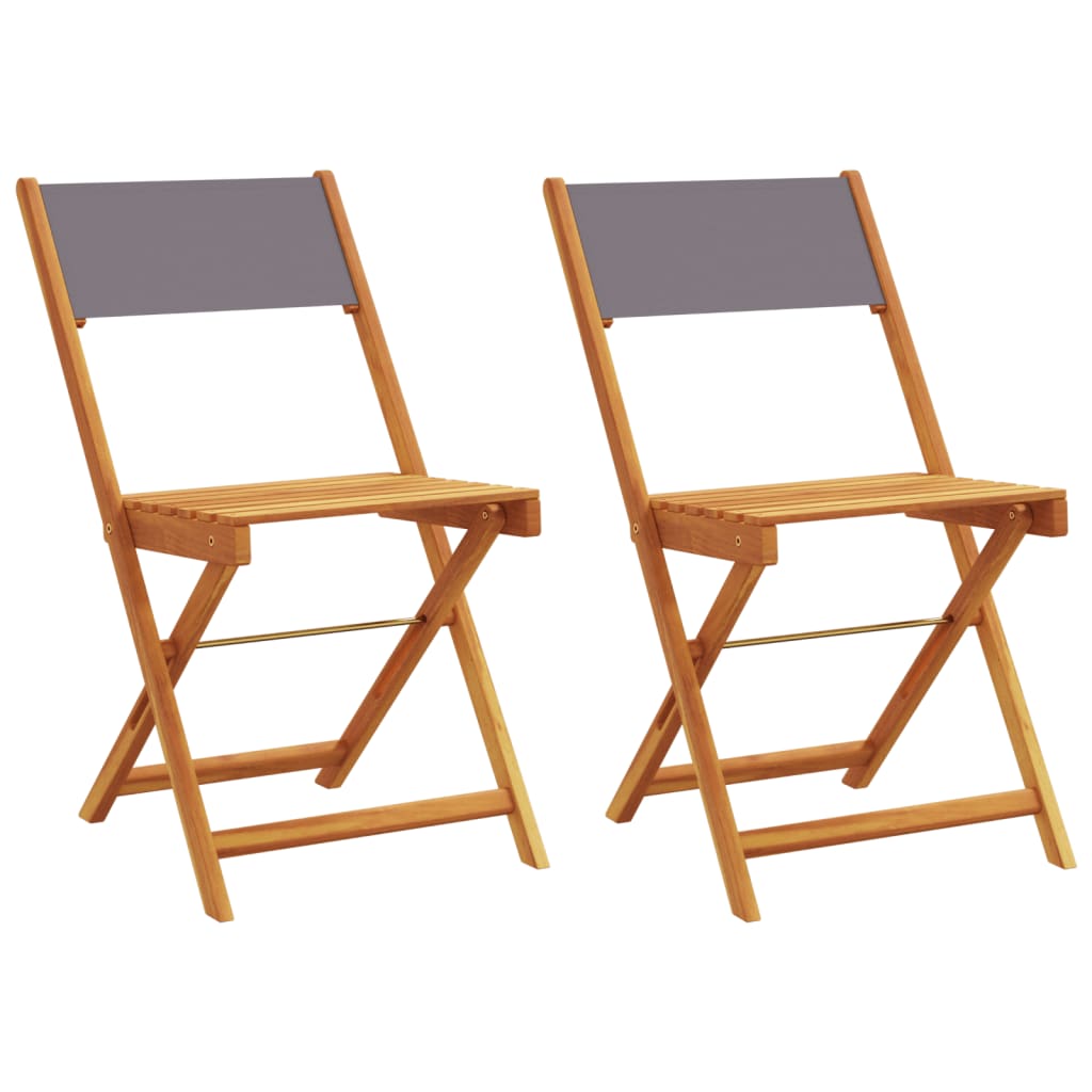 Folding Chairs 2 pcs Anthracite Solid Wood Acacia and Fabric