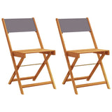 Folding Chairs 2 pcs Anthracite Solid Wood Acacia and Fabric