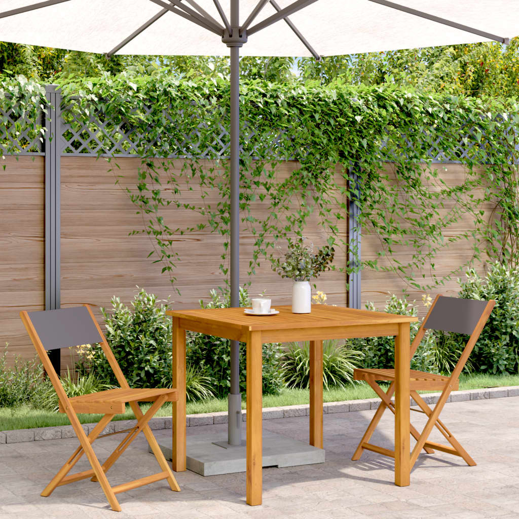 Folding Chairs 2 pcs Anthracite Solid Wood Acacia and Fabric