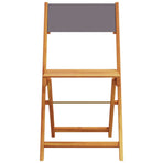 Folding Chairs 2 pcs Anthracite Solid Wood Acacia and Fabric