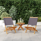 Garden Chairs 2 pcs Anthracite Solid Wood Acacia and Fabric - Front View