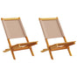 Garden Chairs 2 pcs Taupe Solid Wood Acacia and Fabric