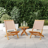 Garden Chairs 2 pcs Taupe Solid Wood Acacia and Fabric - Front View