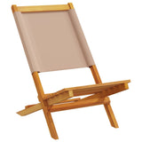 Garden Chairs 2 pcs Taupe Solid Wood Acacia and Fabric - Side View