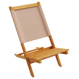 Garden Chairs 2 pcs Taupe Solid Wood Acacia and Fabric - Top-Down View