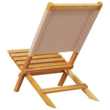 Garden Chairs 2 pcs Taupe Solid Wood Acacia and Fabric - Close-Up Angle