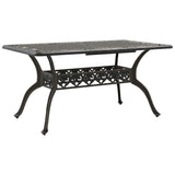 Garden Table Bronze 150x90x72 cm Cast Aluminium - Front View