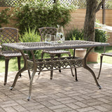 Garden Table Bronze 150x90x72 cm Cast Aluminium - Side View