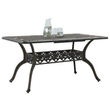 Garden Table Bronze 150x90x72 cm Cast Aluminium - Top-Down View