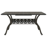 Garden Table Bronze 150x90x72 cm Cast Aluminium - 45-Degree Angle