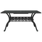 Garden Table Black 150x90x72 cm Cast Aluminium