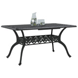 Garden Table Black 150x90x72 cm Cast Aluminium - Top-Down View