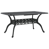 Garden Table Black 150x90x72 cm Cast Aluminium - Close-Up Angle