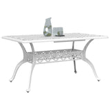 Garden Table White 150x90x72 cm Cast Aluminium - Top-Down View