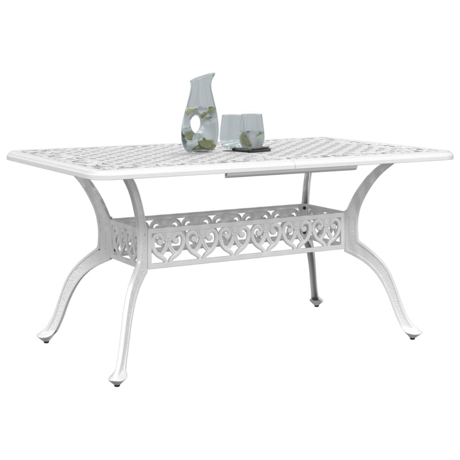 Garden Table White 150x90x72 cm Cast Aluminium