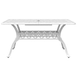 Garden Table White 150x90x72 cm Cast Aluminium