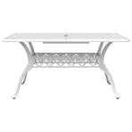 Garden Table White 150x90x72 cm Cast Aluminium