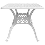 Garden Table White 150x90x72 cm Cast Aluminium - Rear View