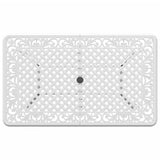 Garden Table White 150x90x72 cm Cast Aluminium - Low Angle
