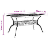 Garden Table White 150x90x72 cm Cast Aluminium - Extra Image