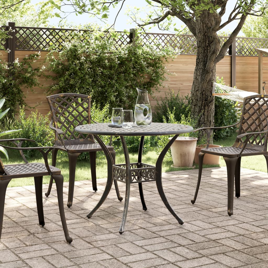 Garden Table Bronze ?0x75 cm Cast Aluminium