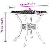 Garden Table Bronze ?0x75 cm Cast Aluminium