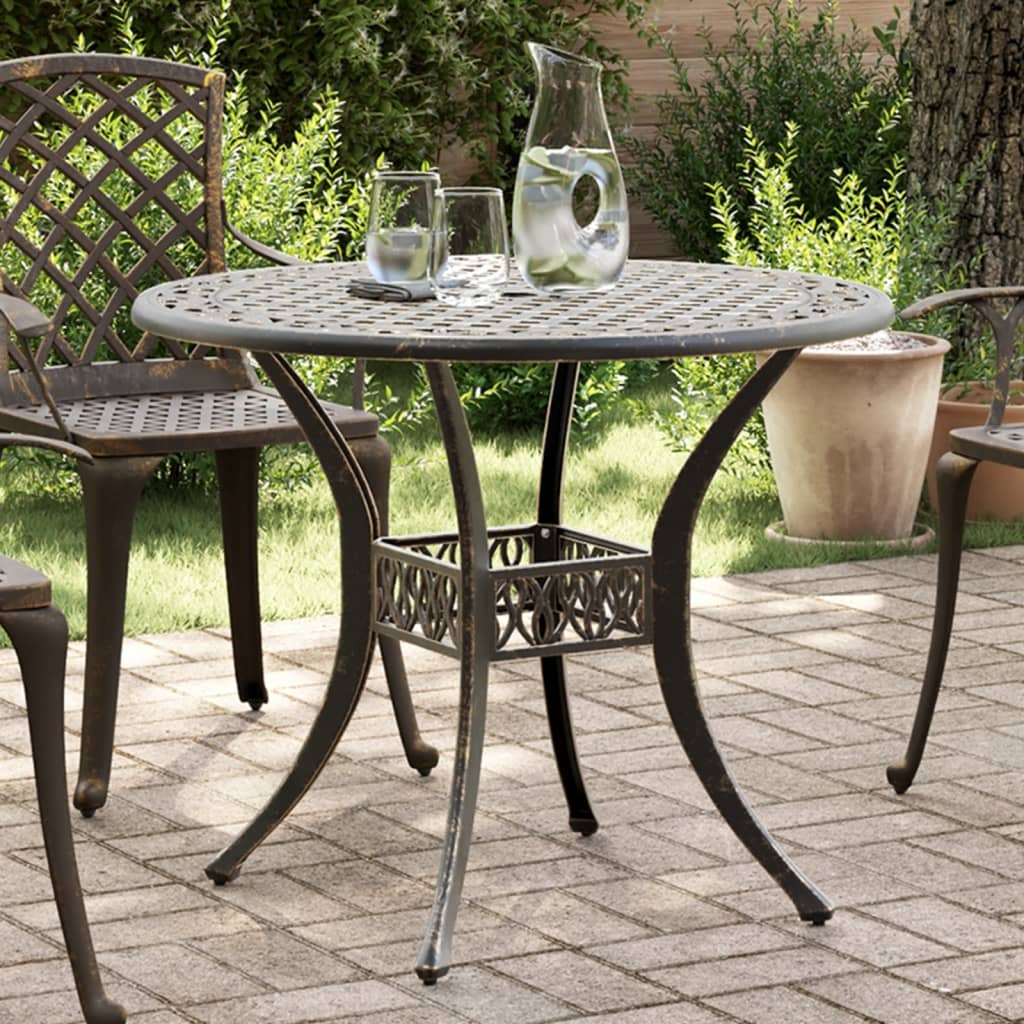 Garden Table Bronze ?0x75 cm Cast Aluminium