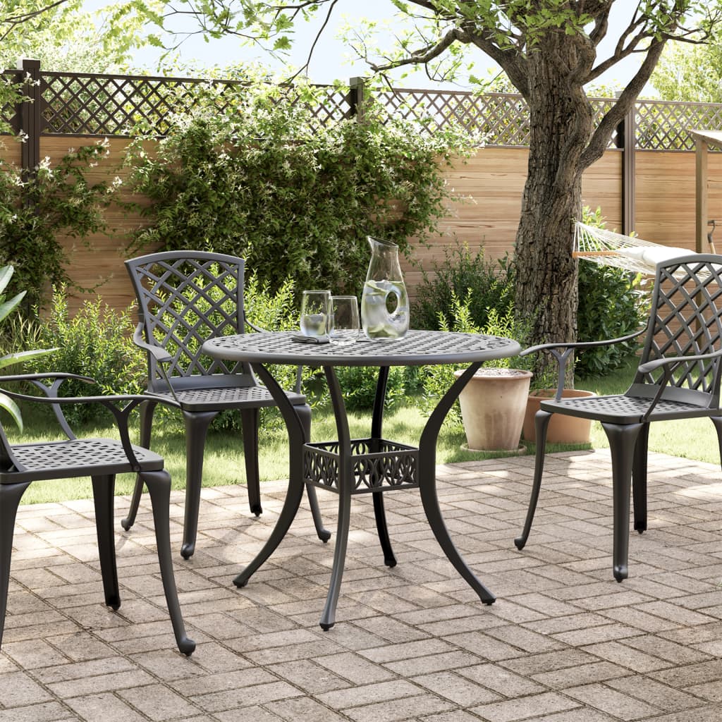 Garden Table Black ?0x75 cm Cast Aluminium