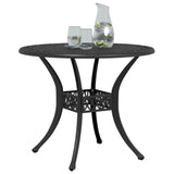 Garden Table Black ?0x75 cm Cast Aluminium - Top-Down View