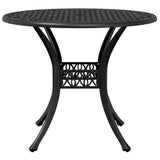 Garden Table Black ?0x75 cm Cast Aluminium - 45-Degree Angle