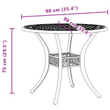 Garden Table Black ?0x75 cm Cast Aluminium - Extra Image