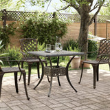 Garden Table Bronze 80x80x75 cm Cast Aluminium - Side View